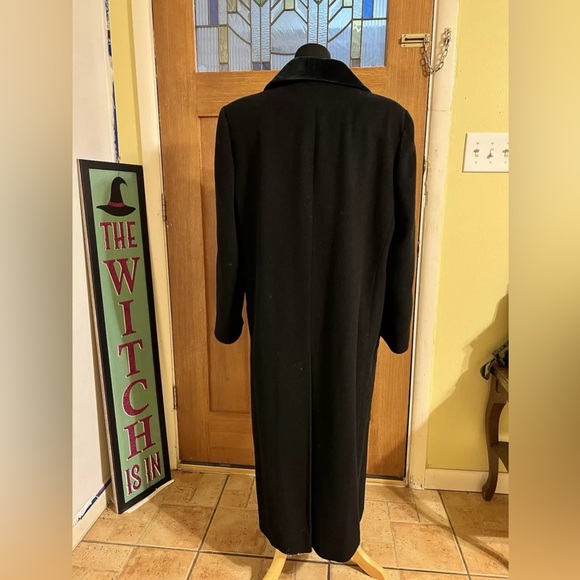 Vintage Talbots Wool Double Breasted Black Overcoat Size 10 Winter Coat - Picture 2 of 11